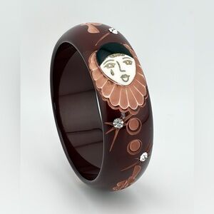 Vintage Bakelite Eggplant Galalith Bangle
Pierrot Design Art Deco French